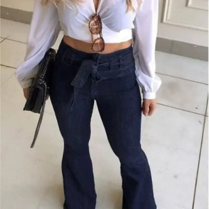 Bow Knot Flare Jeans