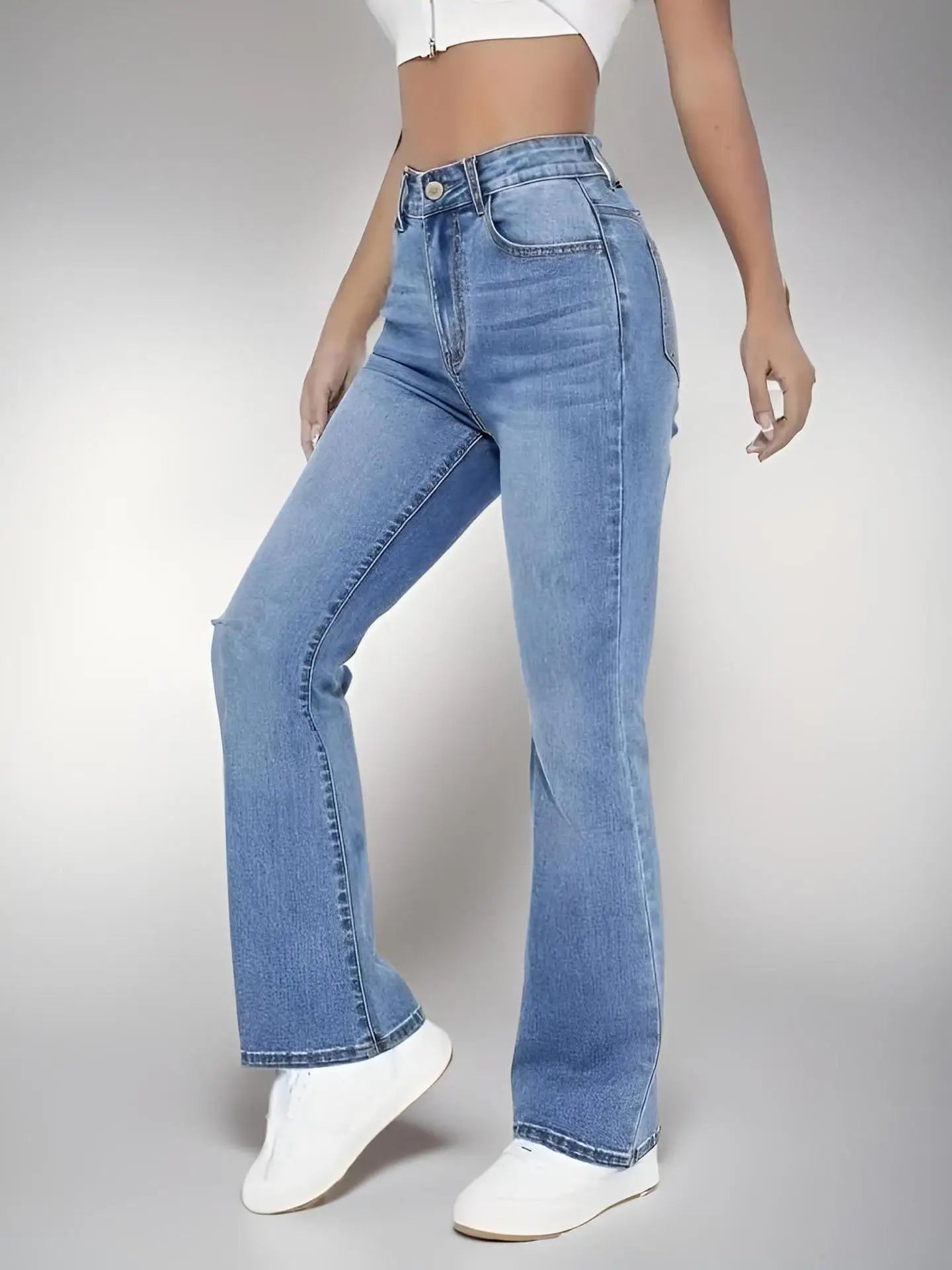 Straight Leg Washed Jeans