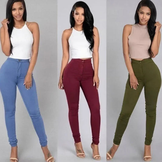 Solid Color Skinny Jeans