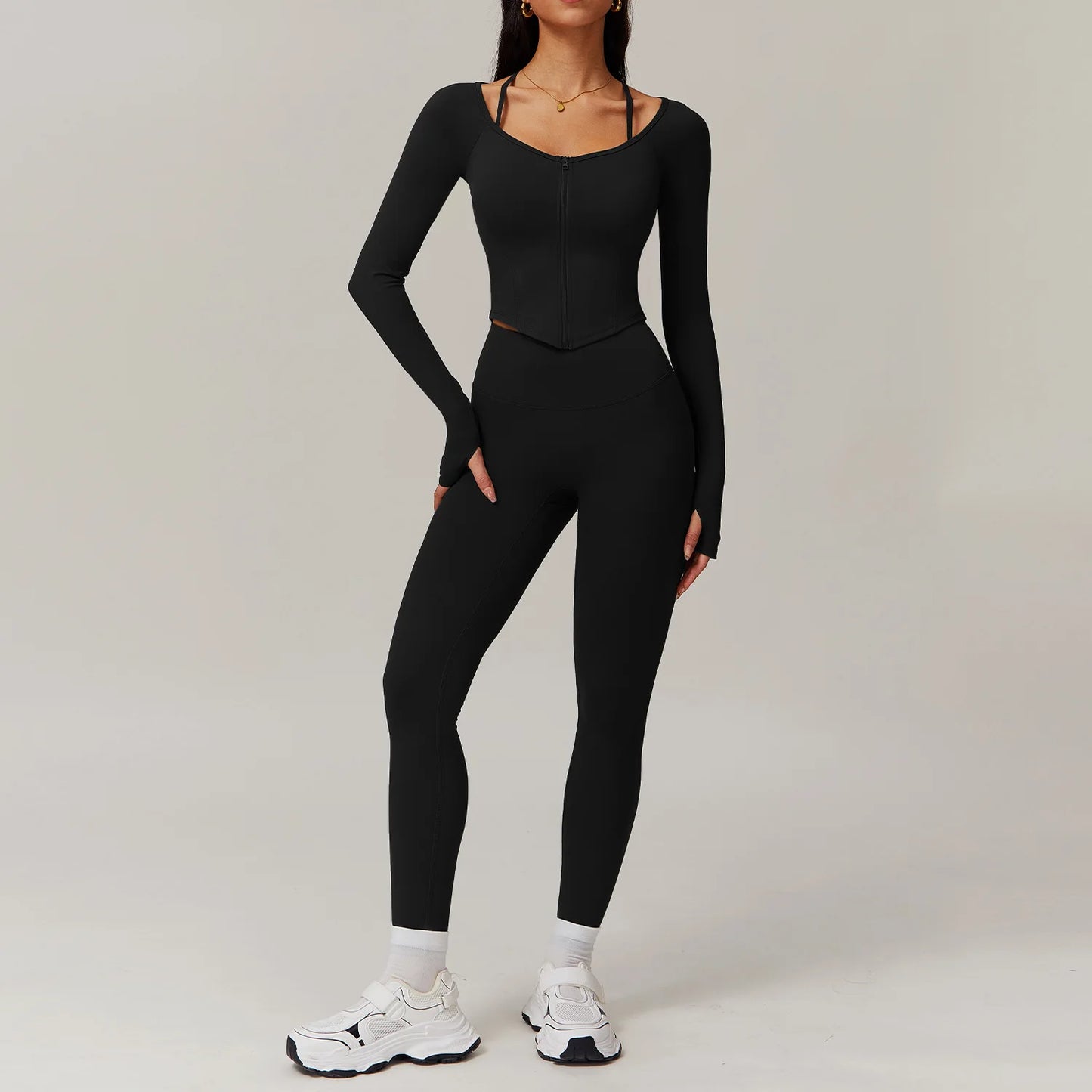 2pcs Yoga Set - Long Sleeve + Leggings