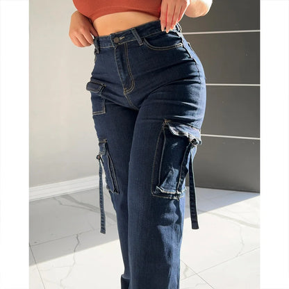 Casual Cargo Multi-Pocket Jeans