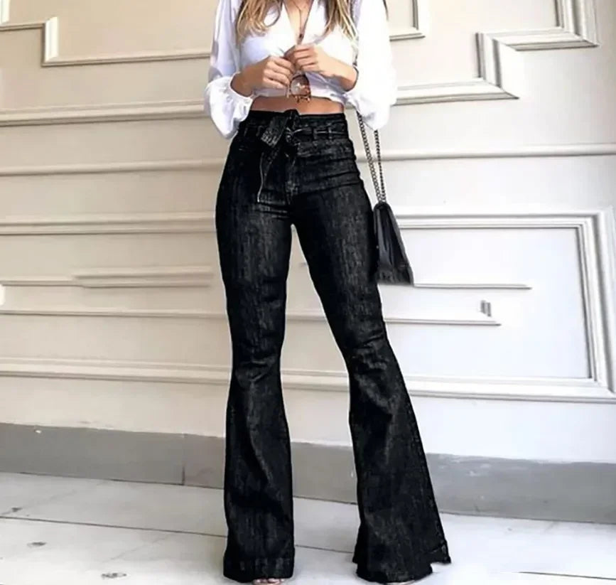 Bow Knot Flare Jeans