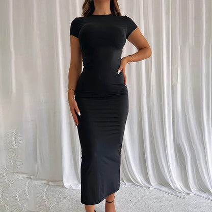 Slim Fit Short Sleeve Maxi Dress