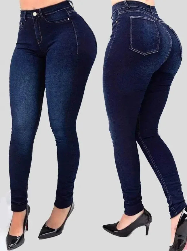 Washed High Waist Skinny Jeans