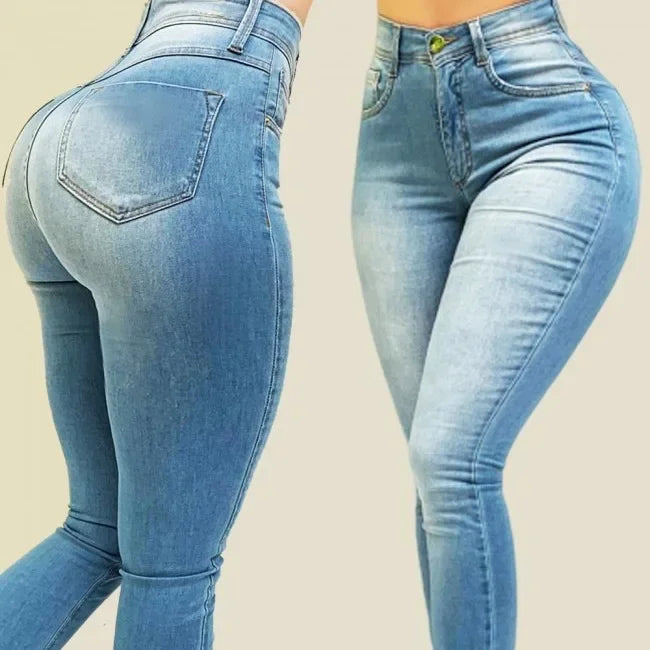 Washed High Waist Skinny Jeans