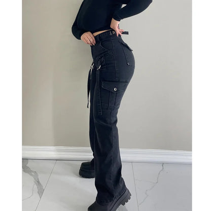 Wide-Leg Safari Cargo Jeans