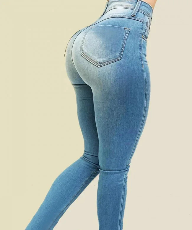 Washed High Waist Skinny Jeans