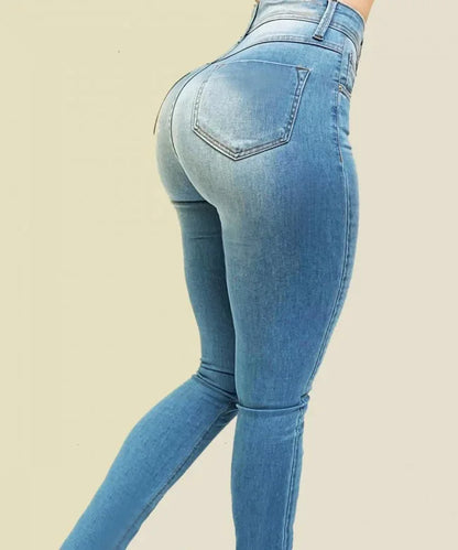 Washed High Waist Skinny Jeans