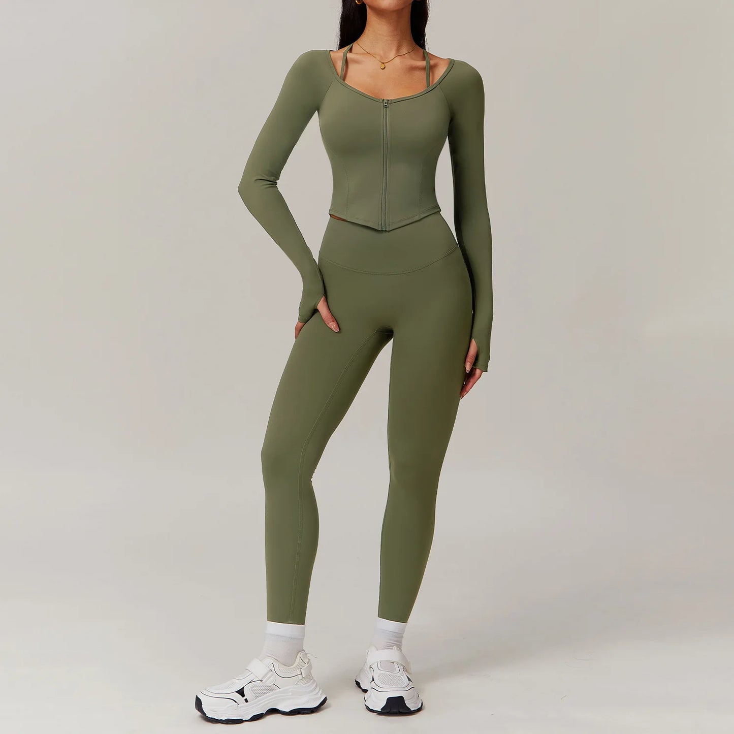 2pcs Yoga Set - Long Sleeve + Leggings