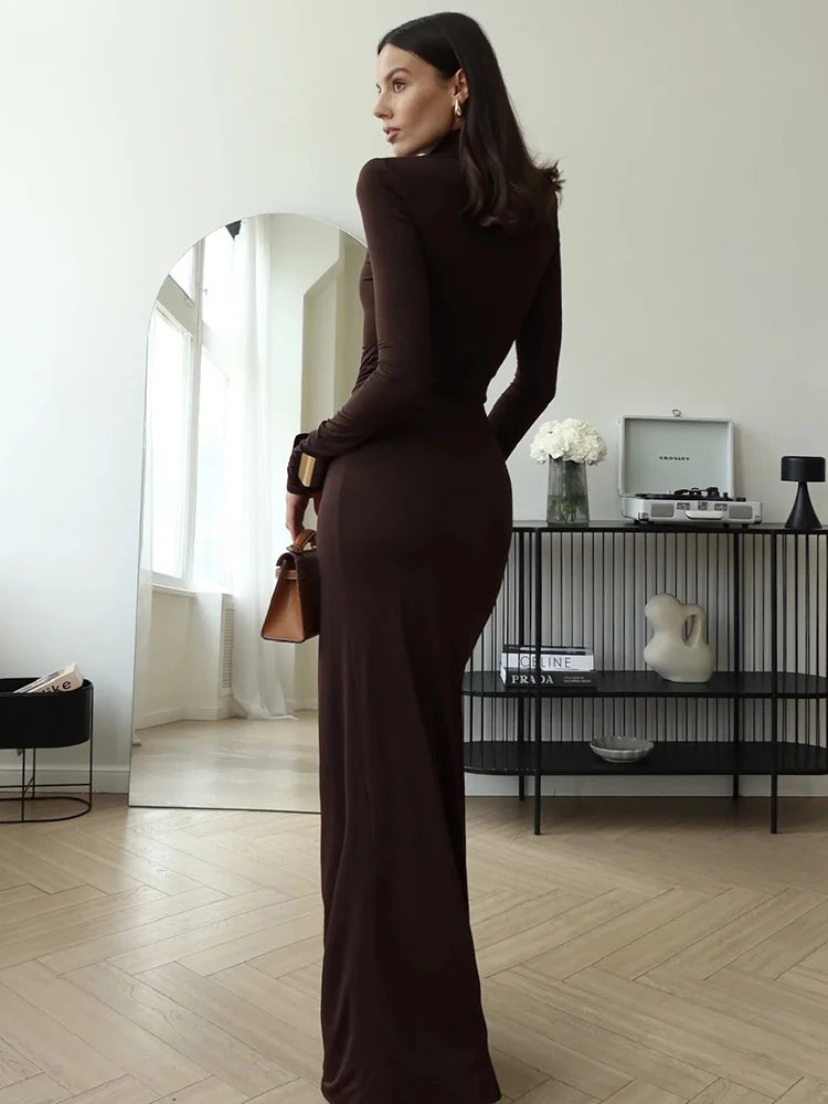 Maya Turtleneck Maxi Dress