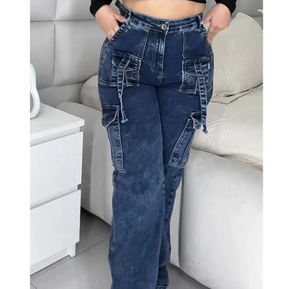 Wide-Leg Safari Cargo Jeans